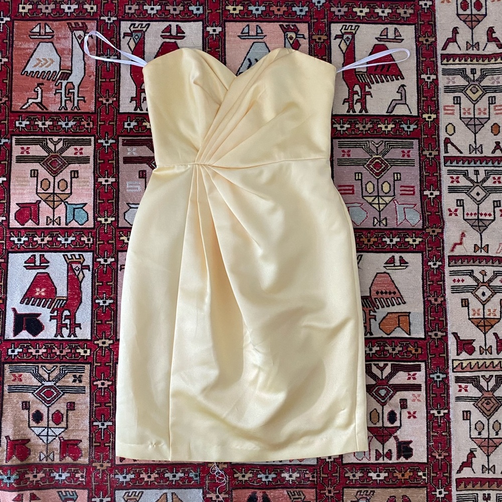 David Bridal cocktail dress light yellow